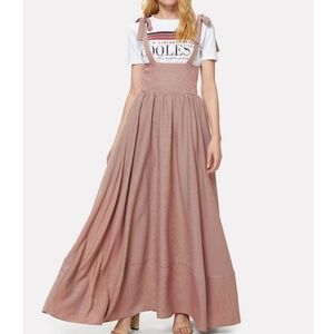 Gingham Pinafore Jumper Maxi Dress Shein S Plaid